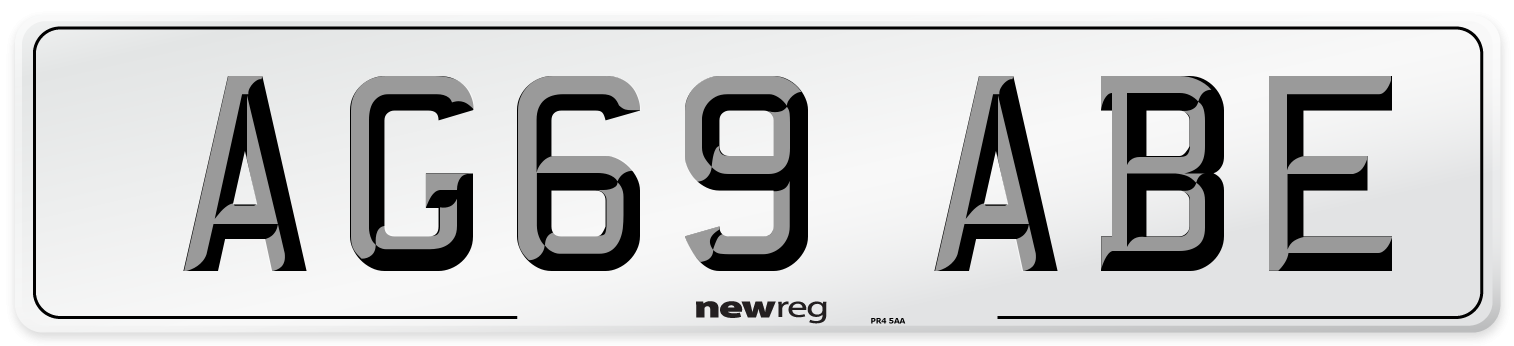 AG69 ABE Number Plate from New Reg